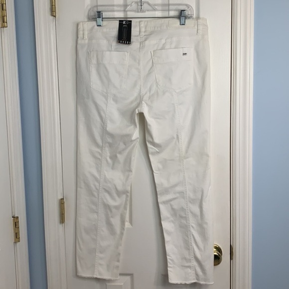 Luisa Cerano Soft Raw Hem Skinny Jeans White NWT - Picture 6 of 9